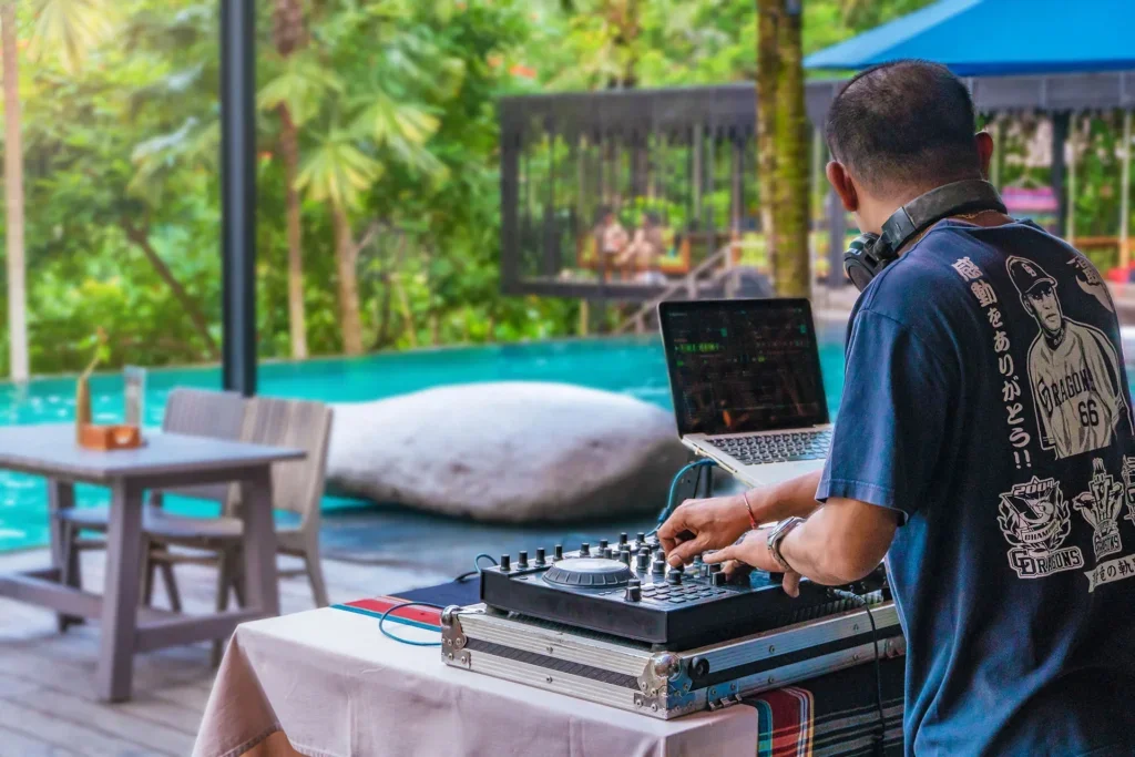 DJ Performing at Jungle Fish Pool Bar Bali
